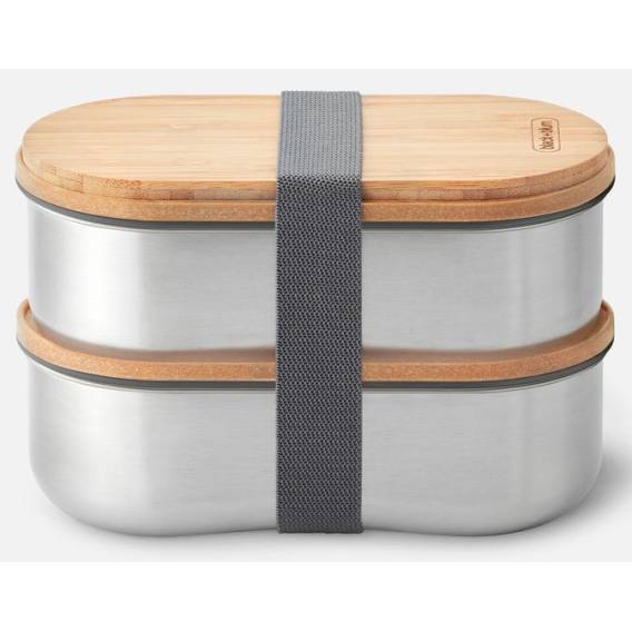 Obrázok pre black+blum BAM-BT-L016 skaldovací nádoba na potraviny Oválný Krabice 0,5 l Bamboo, Nerezová ocel 2 kusů