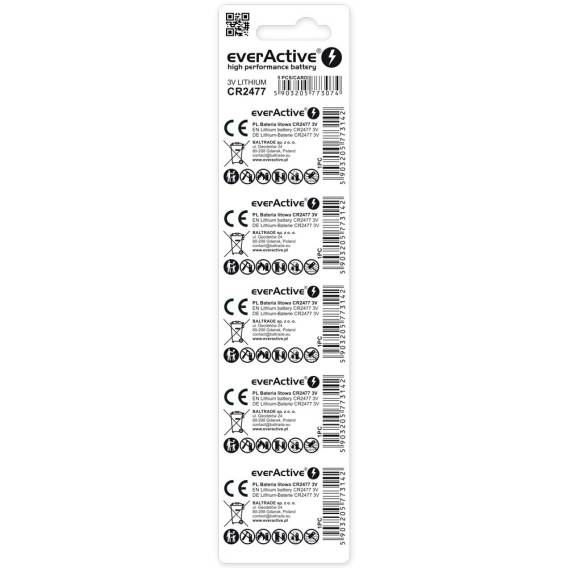 Obrázok pre Lithiová baterie everActive CR2477 – blistr 5 ks.