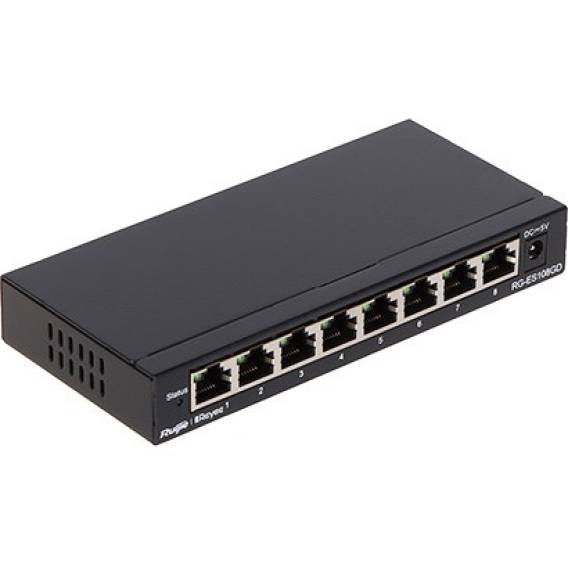 Obrázok pre Ruijie Networks RG-ES108GD síťový přepínač Nespravované Gigabit Ethernet (10/100/1000) Černá