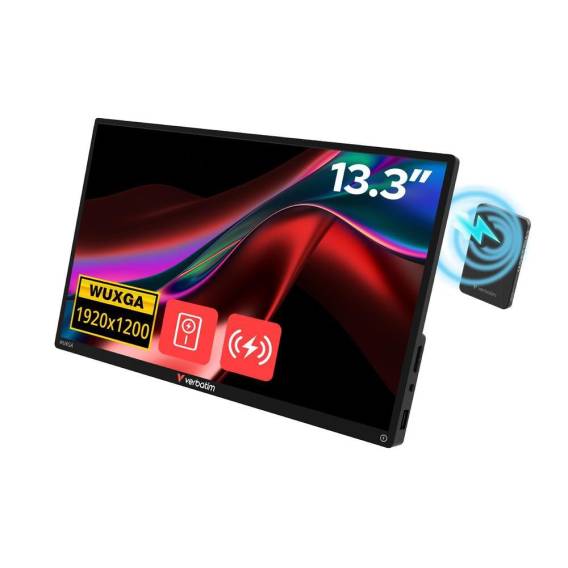 Obrázok pre Verbatim 32087 Přenosný televizor a monitor Přenosný monitor Černá 33,8 cm (13.3") 1920 x 1200 px