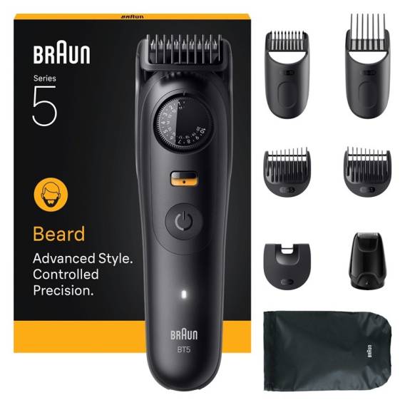 Obrázok pre Braun BeardTrimmer 5 BT5560 zastřihovač vousů Baterie 40 2 cm Suché i mokré holení Černá