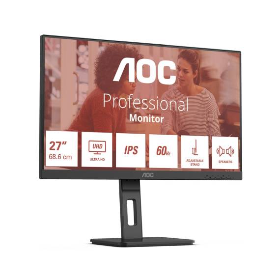 Obrázok pre AOC E3 U27E3UF počítačový monitor 68,6 cm (27") 3840 x 2160 px 4K Ultra HD LED Černá
