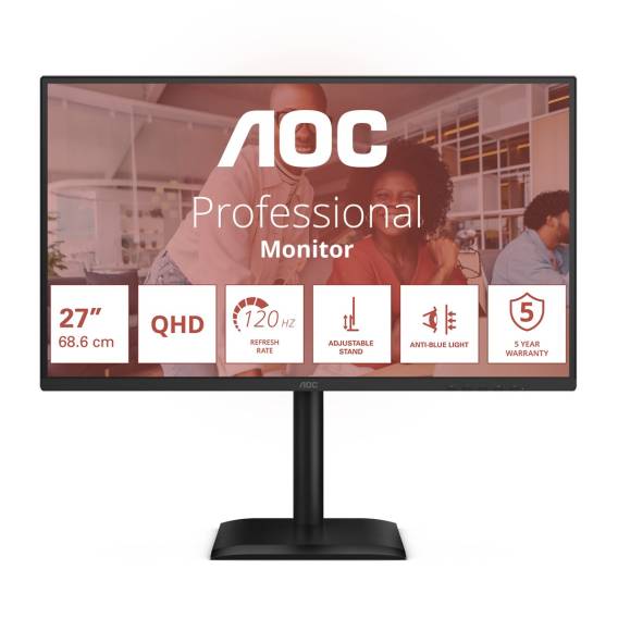 Obrázok pre AOC E4 Q27E4U počítačový monitor 68,6 cm (27") 2560 x 1440 px Quad HD LED Černá