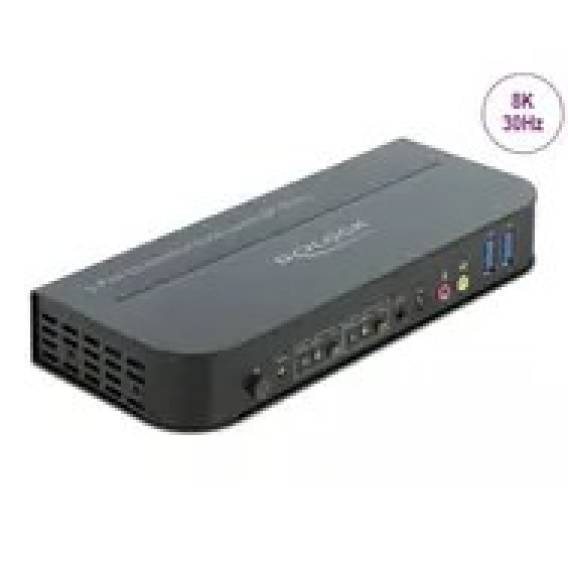 Obrázok pre DeLOCK DisplayPort 1.4 KVM Switch 8K 30 Hz s USB 3.0 a Audio
