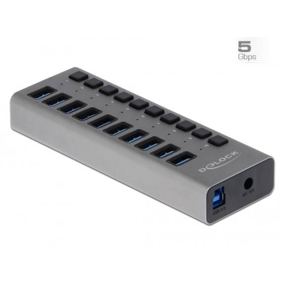 Obrázok pre DeLOCK Externí 5 Gbps USB Hub se 10 porty + vypínač
