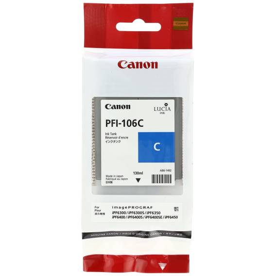 Obrázok pre Canon PFI-106 C inkoustová náplň 1 kusů Originální Cyan fotografická