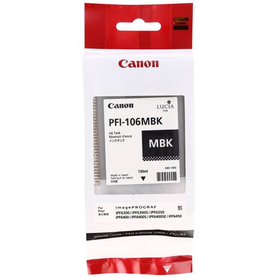 Obrázok pre Canon PFI-106 MBK inkoustová náplň 1 kusů Originální Matně černá