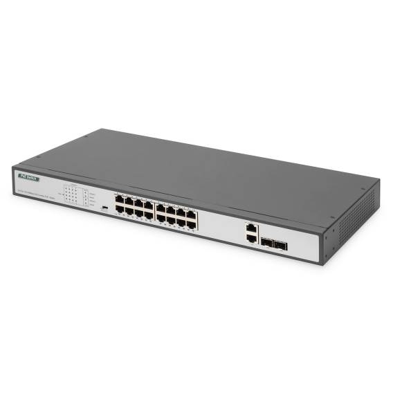 Obrázok pre Digitus DN-95342-1 síťový přepínač Nespravované Fast Ethernet (10/100) 1U Černá, Stříbrná