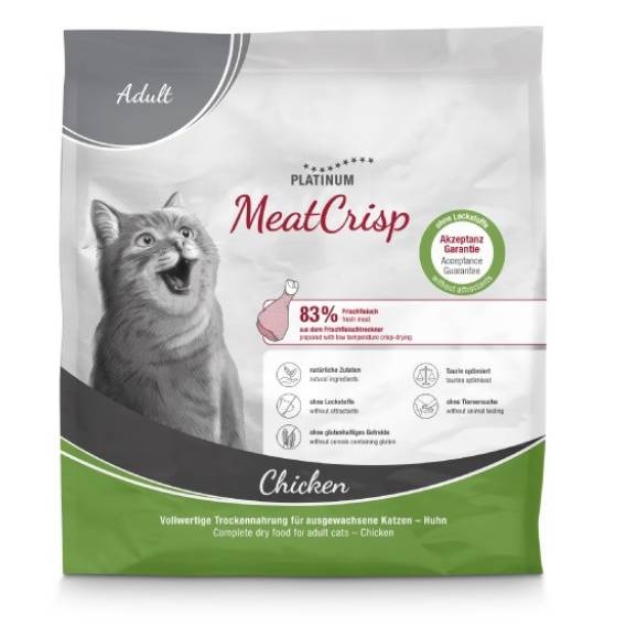 Obrázok pre PLATINUM MeatCrisp Adult Chicken - suché krmivo pro kočky - 400g