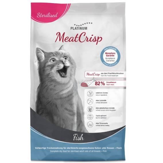 Obrázok pre PLATINUM MeatCrisp Sterilised Fish - suché krmivo pro kočky - 3kg