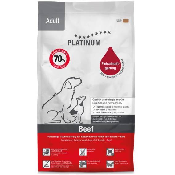 Obrázok pre PLATINUM Adult Beef - polovlhké krmivo pro psy - 5kg