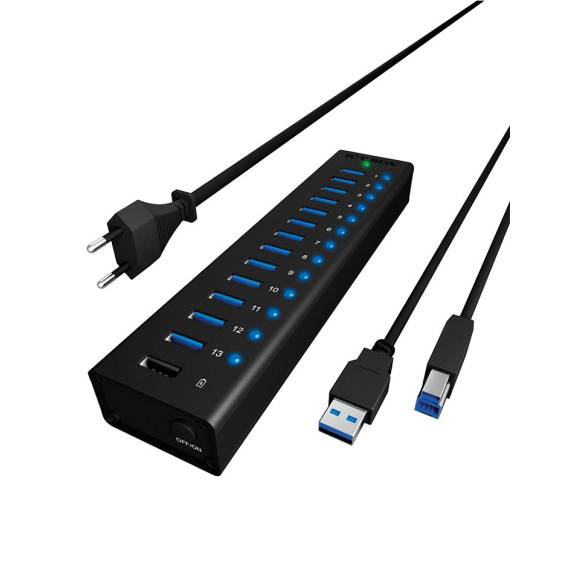 Obrázok pre ICY BOX IB-AC6113 USB 3.2 Gen 1 (3.1 Gen 1) Type-B 5000 Mbit/s Černá