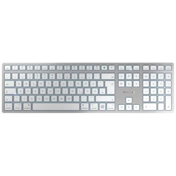 Obrázok pre CHERRY KW 9100 SLIM FOR MAC klávesnice Univerzální USB + Bluetooth QWERTZ Německý Stříbrná