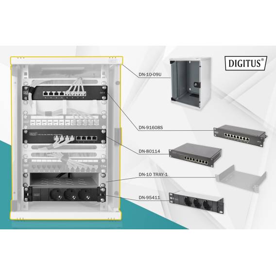 Obrázok pre Digitus DN-10-SET-2 rack Nástěnný regál Šedá