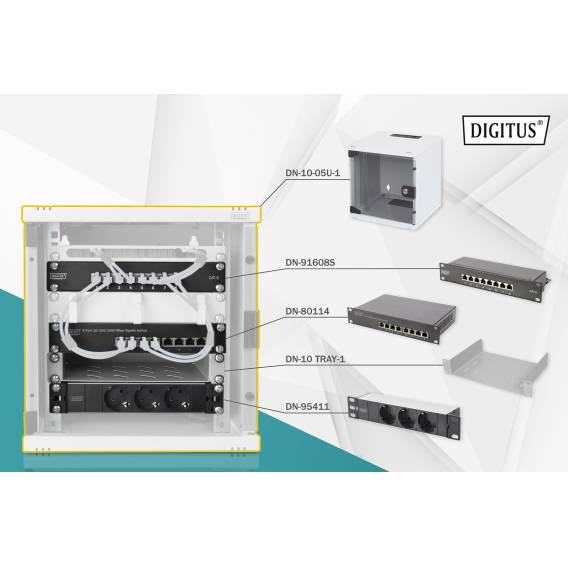 Obrázok pre Digitus DN-10-SET-1 rack Nástěnný regál Šedá