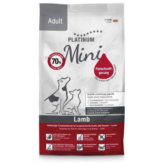 Obrázok pre PLATINUM Adult Lamb Mini - polovlhké krmivo pro psy - 900g