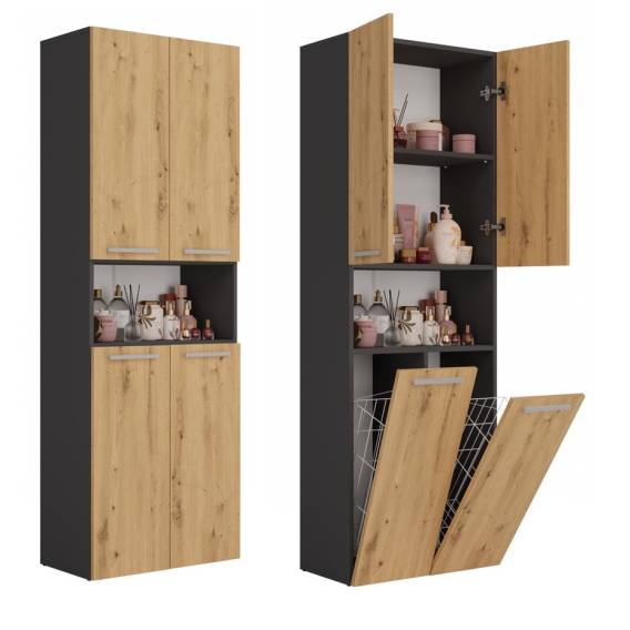 Obrázok pre Topeshop NEL 2K DK ANT/ART KP koupelnový doplněk Grafit, Dub