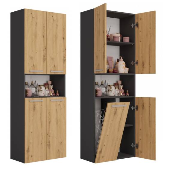 Obrázok pre Topeshop NEL 1K DK ANT/ART KP koupelnový doplněk Grafit, Dub