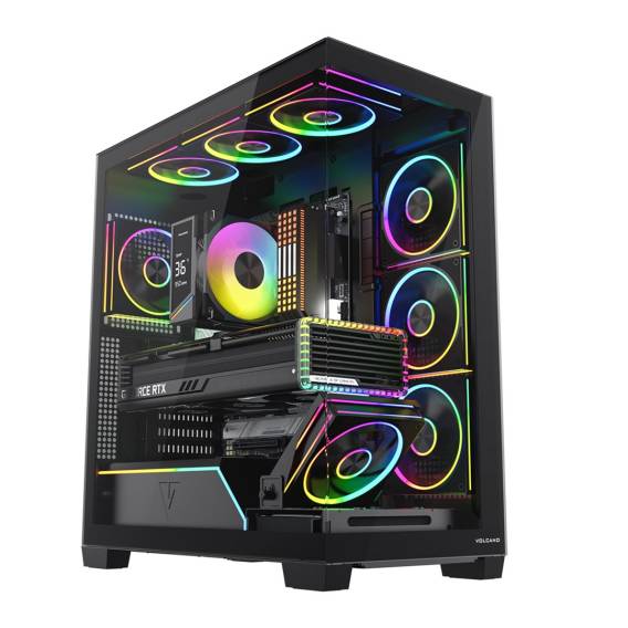 Obrázok pre Počítačová skříň MODECOM VOLCANO STELLAR PLUS ARGB MIDI 8F Černá