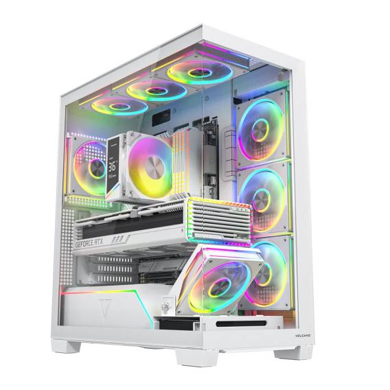 Obrázok pre Počítačová skříň MODECOM VOLCANO STELLAR PLUS ARGB MIDI 8F Bílá