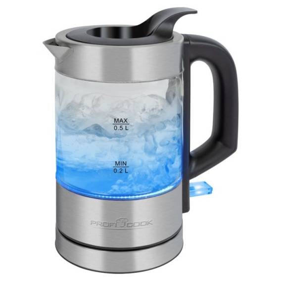 Obrázok pre ProfiCook PC-WKS 1228 G elektrická konvice 0,5 l 1100 W Nerezová ocel, Průhledná