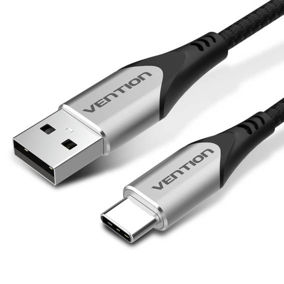 Obrázok pre Vention CODHF USB kabel USB 2.0 1 m USB A USB C Hliník, Černá