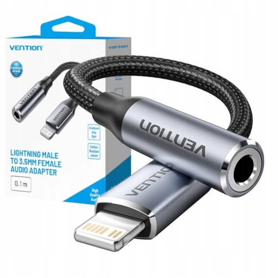 Obrázok pre Adaptér Vention Lightning samec 3,5 mm jack 0,1 m