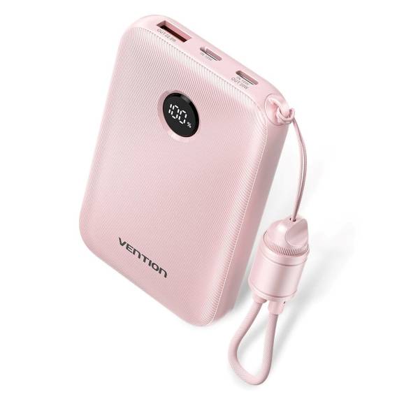 Obrázok pre Powerbanka Vention 10000 mAh 2xUSB-C 1xUSB-A 22,5 W, růžová