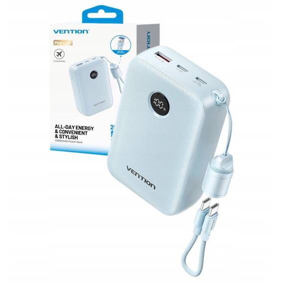 Obrázok pre Powerbank Vention 20000mAh 2xUSB-C 1xUSB-A 22,5W BL