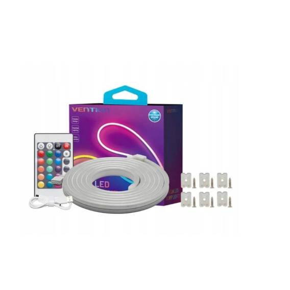 Obrázok pre LED páska Vention Silicone Neon s IR ovladačem a napájecím zdrojem DC 12V 5m