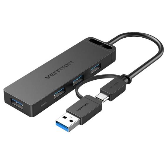 Obrázok pre Vention CHTBB rozbočovač rozhraní USB 3.2 Gen 1 (3.1 Gen 1) Type-A + Type-C 5000 Mbit/s Černá