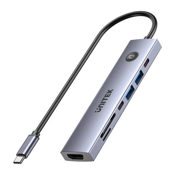 Obrázok pre UNITEK HUB USB-C 7W1 PD 100W HDMI 2.0 S ON/OFF