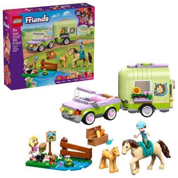 Obrázok pre LEGO FRIENDS 42695 Přívěs pro koně a hříbata