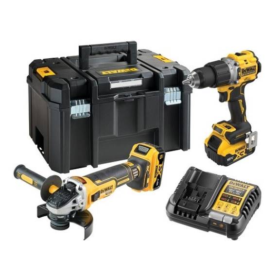 Obrázok pre DeWalt DCK2026P2T-QW Kombinovaná sada DCD805 + DCG405, 18 V XR 2×5,0 Ah černá, žlutá