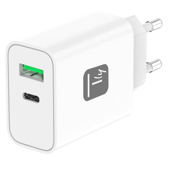 Obrázok pre Techly IPW-USB-30WACG nabíječka na PDA/mobilní telefon Univerzální Bílá AC Rychlé nabíjení Vnitřní