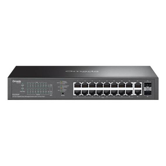Obrázok pre OMADA ES220GP síťový přepínač Řízený Gigabit Ethernet (10/100/1000) Podpora napájení po Ethernetu (PoE) Černá