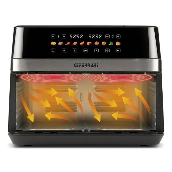 Obrázok pre G3 Ferrari G10223 fritovací hrnec Dvojitý 12 l Samostatné 2200 W Horkovzdušná fritéza Černá, Nerezová ocel