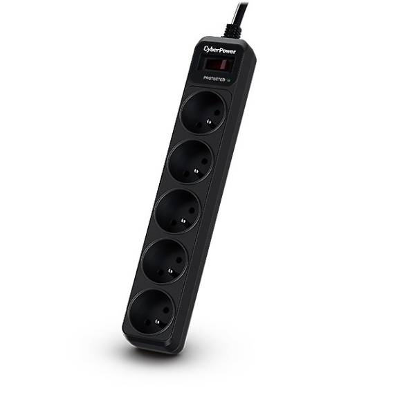 Obrázok pre CyberPower Tracer III B0520SC0-FR přepěťová ochrana Černá 5 AC zásuvky / AC zásuvek 200 - 250 V 1,8 m