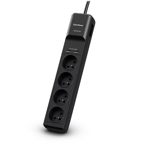 Obrázok pre CyberPower Tracer III P0420SUD0-FR přepěťová ochrana Černá 4 AC zásuvky / AC zásuvek 200 - 250 V 1,8 m