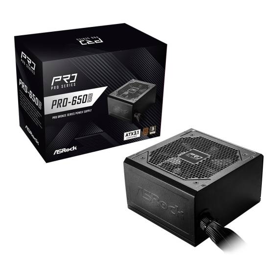 Obrázok pre Asrock PRO-650B napájecí zdroj 650 W 24-pin ATX ATX Černá