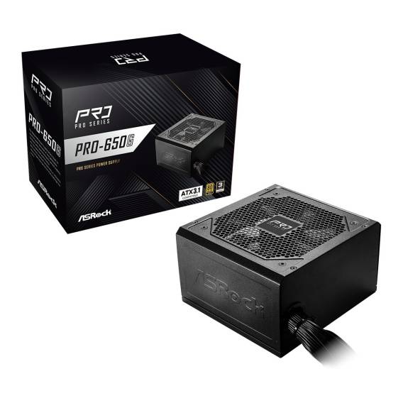 Obrázok pre Napájecí zdroj ASRock PRO-650G 650 W 80 PLUS Gold