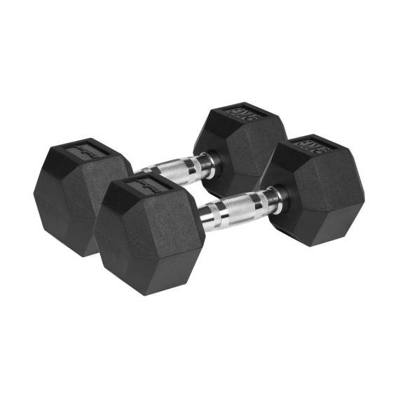 Obrázok pre REBEL ACTIVE Litinové činky s pogumovaným povrchem 2x9 kg