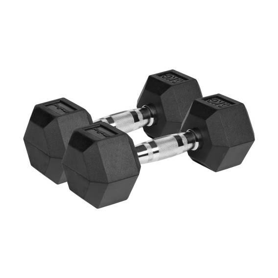 Obrázok pre REBEL ACTIVE Litinové činky s pogumovaným povrchem 2x6 kg