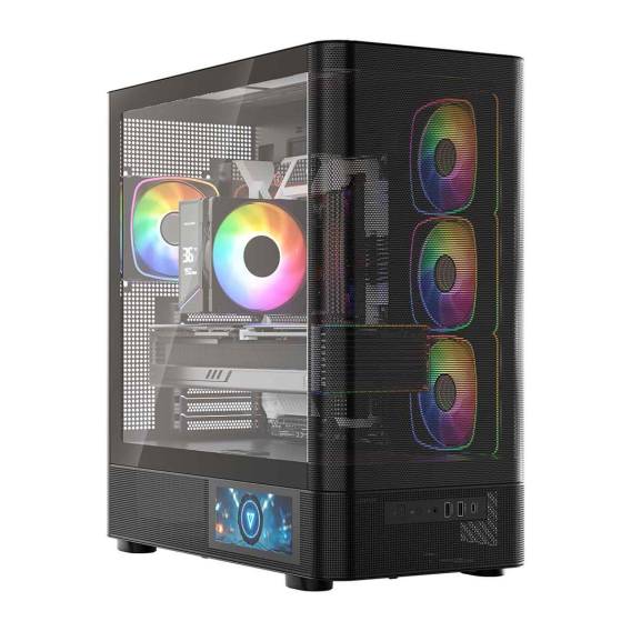 Obrázok pre Počítačová skříň MODECOM Volcano AQ400 ARGB Midi Černá