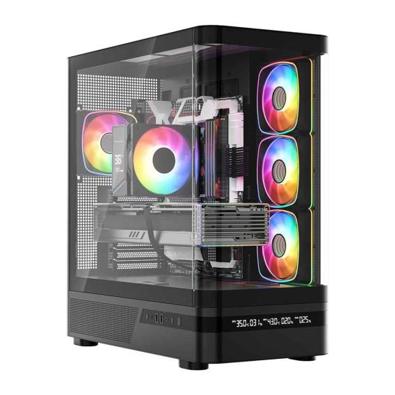 Obrázok pre Počítačová skříň MODECOM Volcano AQ200 ARGB Midi Černá