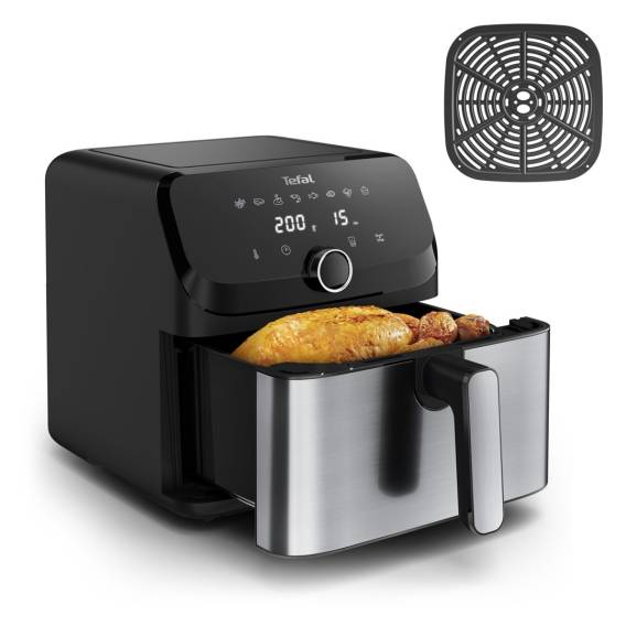 Obrázok pre Tefal Easy Fry Mega EY855D10 fritovací hrnec Samostarný 7,5 l Samostatné 2020 W Horkovzdušná fritéza Černá, Nerezová ocel