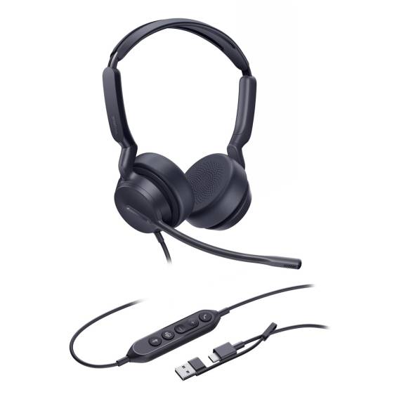 Obrázok pre Yealink UH42 Dual Teams USB-C/A Sluchátka s mikrofonem Kabel Přes hlavu Hovory/hudba USB Type-C / USB Type-A Černá