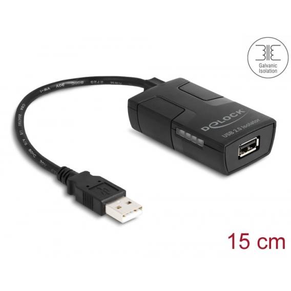 Obrázok pre DeLOCK Izolátor USB 2.0 Typu-A ze zástrčky na zásuvku, s izolací na 5 kV pro datová vedení
