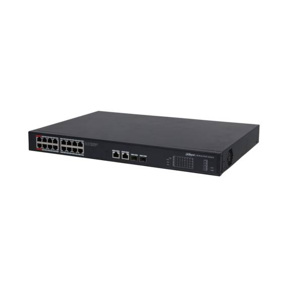 Obrázok pre Dahua Technology PoE DH-PFS3220-16GT-190 síťový přepínač Nespravované L2 Gigabit Ethernet (10/100/1000) Podpora napájení po Ethernetu (PoE) 1U Černá