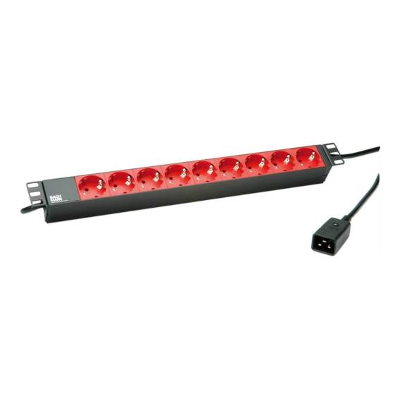 Obrázok pre Bachmann 333.937 napájecí prodlužovačka 2 m 9 AC zásuvky / AC zásuvek Vnitřní Černá, Červená